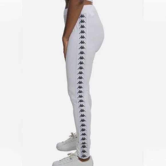 Kappa Women’s White Banda Logo Track Leggings – Size Large – NWT - Picture 2 of 5